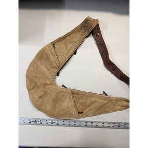 Sash Bag Two Tone Tan Brown Genuine Leather Crossbody Sling Ergonomic Travel Bag